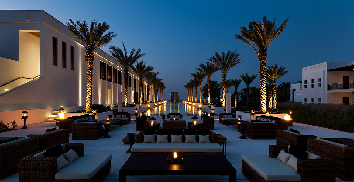 CMU Dining The Long Pool Cabanas by Night